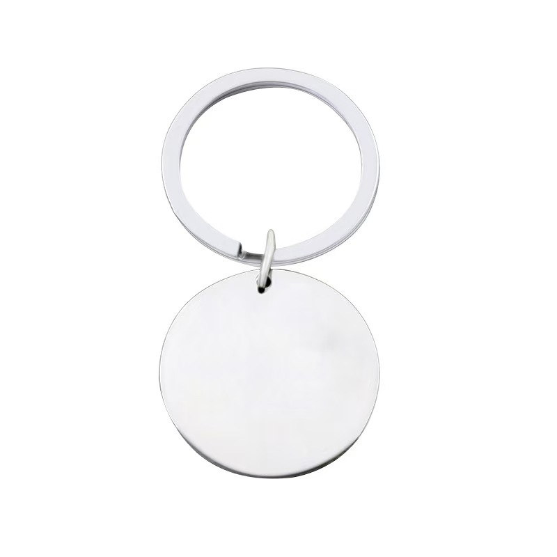Blank Round Dog Tags Anti-Lost Cat ID Customized Tell Pet Collar Nameplate Valentine Day Gifts Key Chain Rings  Charm DIY