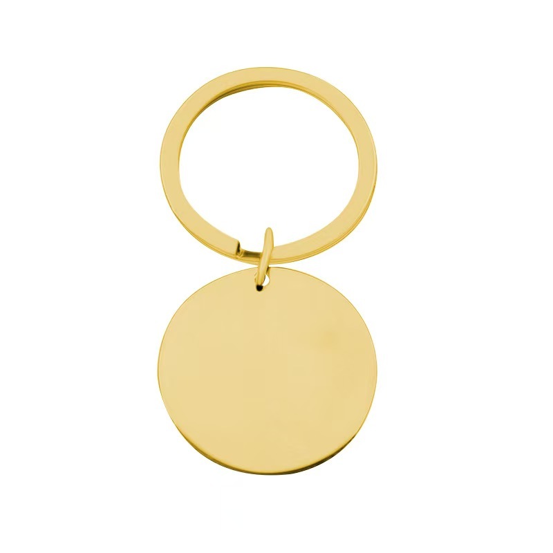 Blank Round Dog Tags Anti-Lost Cat ID Customized Tell Pet Collar Nameplate Valentine Day Gifts Key Chain Rings  Charm DIY