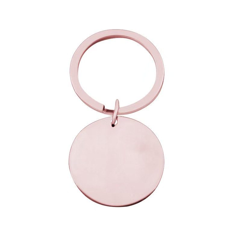 Blank Round Dog Tags Anti-Lost Cat ID Customized Tell Pet Collar Nameplate Valentine Day Gifts Key Chain Rings  Charm DIY