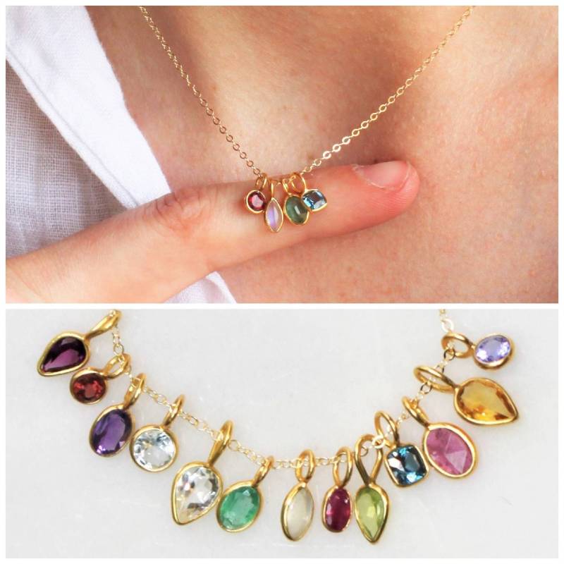 Fashionable and popular colorful 12 birthstone pendants DIY