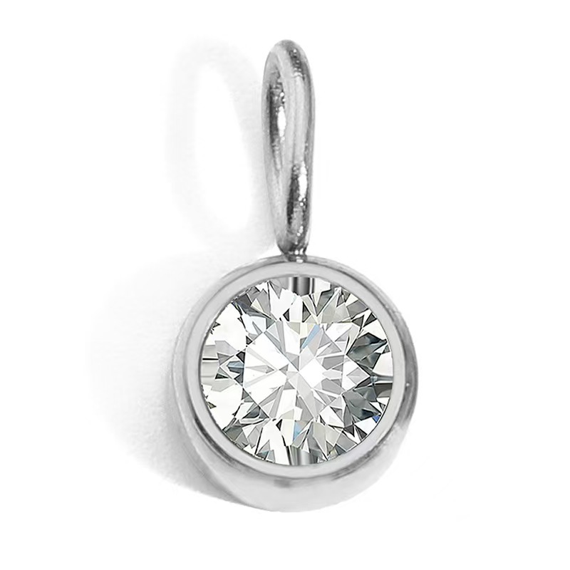 Waterproof 12 Month Crystal Birthstone 14K Gold Plated Stainless Steel 8MM Birthstone Bezel Pendant DIY Charm