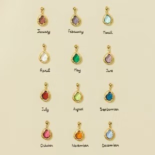 Fashionable and popular colorful 12 birthstone pendants DIY