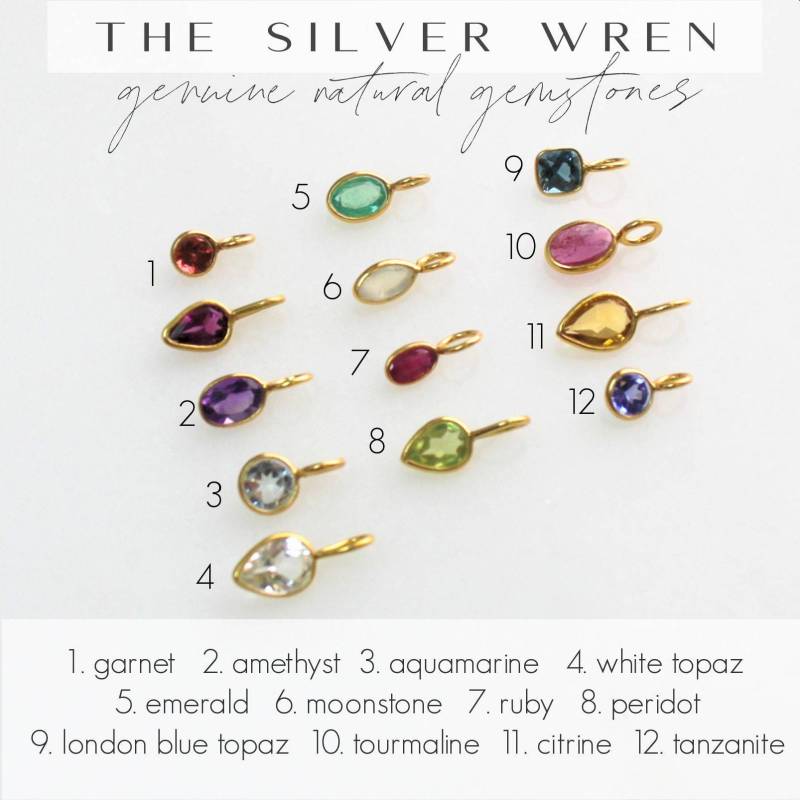 Fashionable and popular colorful 12 birthstone pendants DIY