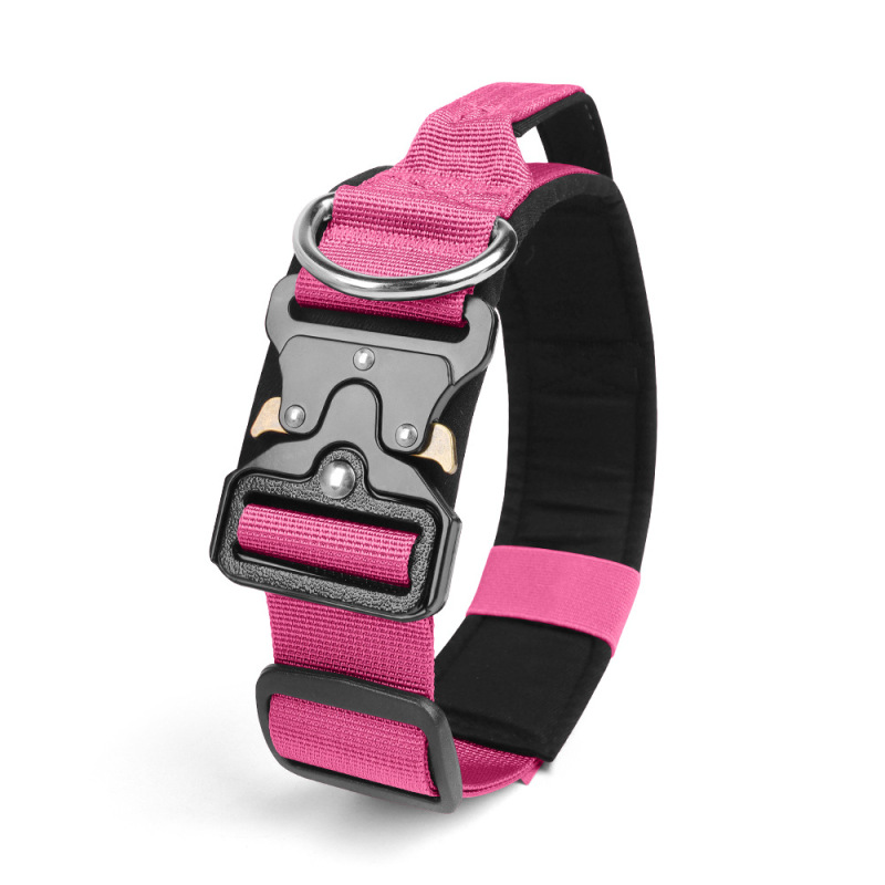 Training Collar Nylon Adjustable Quick Release De Perros Collar with Handle for Medium Large Dogs