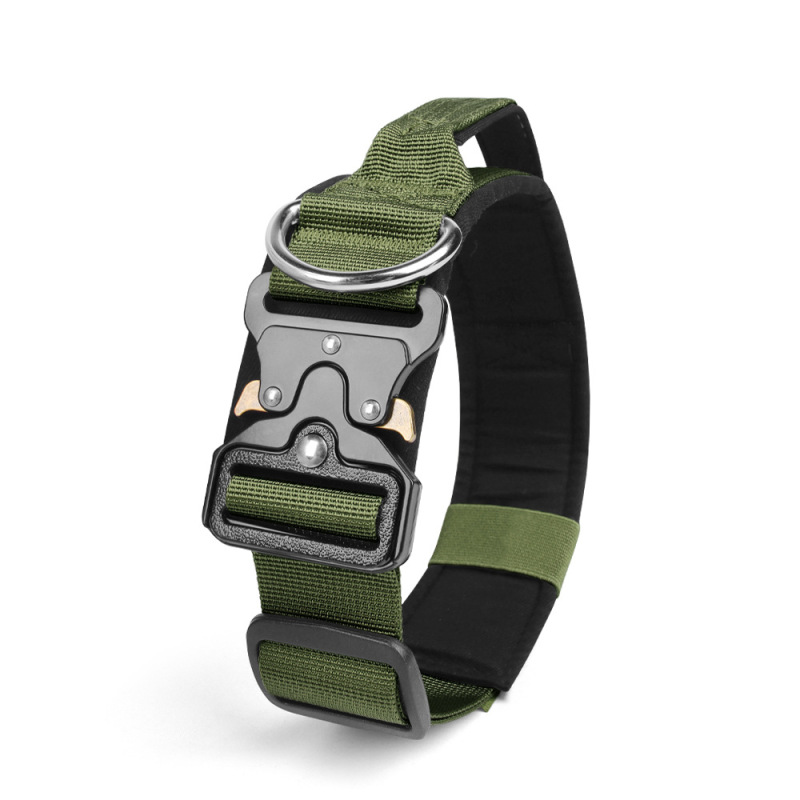 Training Collar Nylon Adjustable Quick Release De Perros Collar with Handle for Medium Large Dogs
