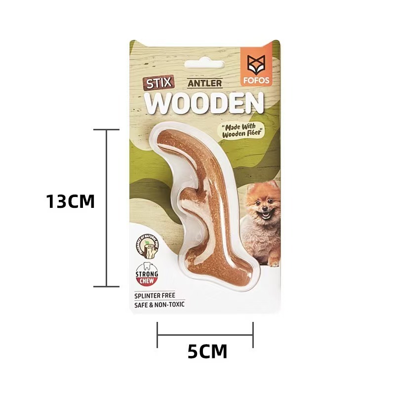 Wooden Dog Chew Stick Splinter-Free Dental Toy for All Breeds & Ages Non-Toxic Puppy Teething Stick