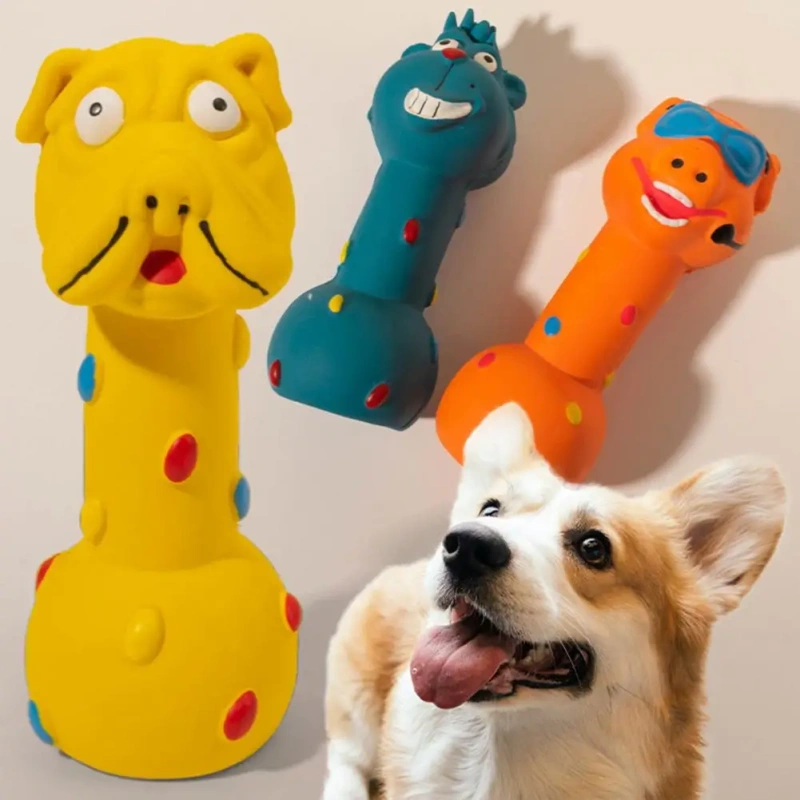 Dog Toy Dog Chew Toy Durable Dog Latex Chew Toys for Medium/large Breeds Bite-resistant Barbell Design Promotes Oral Health