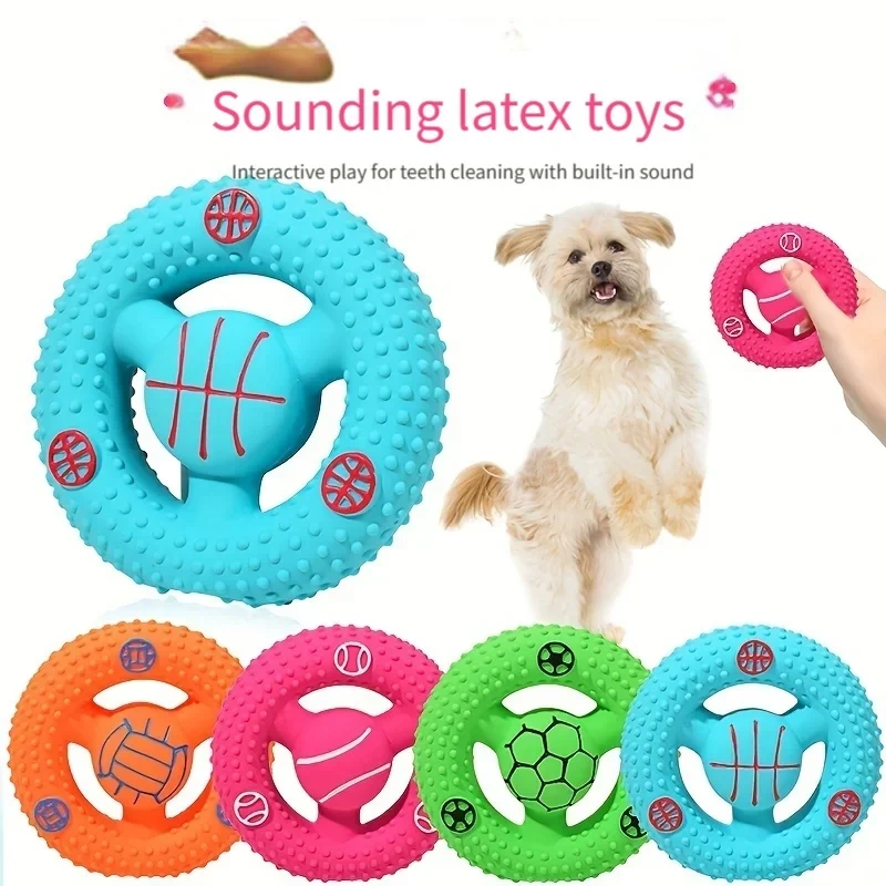 1pcs Football Basketball Design Pet Grinding Teeth Squeaky Plush Toy,Chewing Toy for Dog Interactive Supply