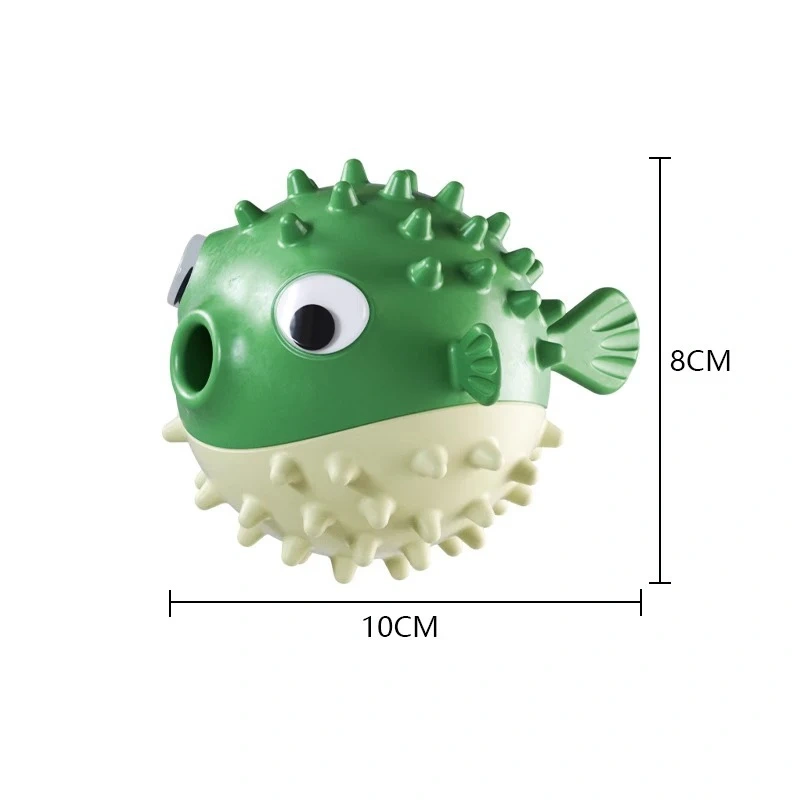 Bouncing fish dog toy leakage ball for relieving boredom, grinding teeth, bite resistance, sound ball, large and small dog pet s