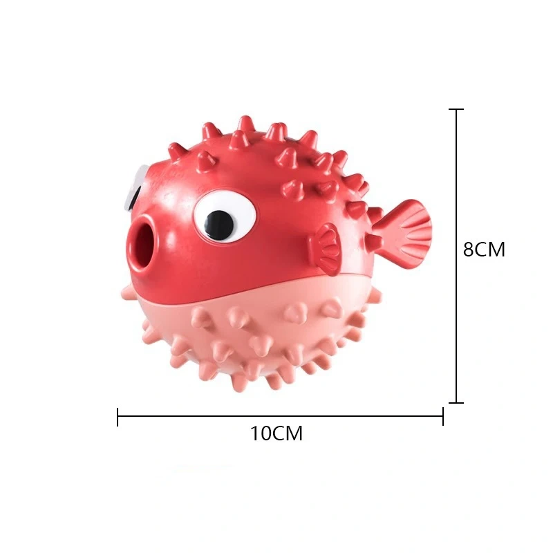 Bouncing fish dog toy leakage ball for relieving boredom, grinding teeth, bite resistance, sound ball, large and small dog pet s