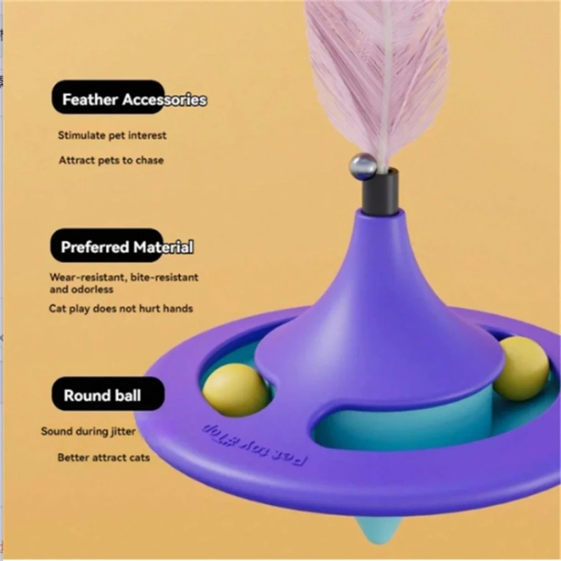 1 piece Random Color cat toy spinning top, cat turntable, amusing cats, relieving boredom, cat toys, interactive pet supplies