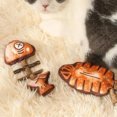 Fish Bone Cat Toy Realistic Kitten Stuff Bone Toy Interactive Cat Teething Plush Toys Fun Simulated Fish Bone Toy For Boredom