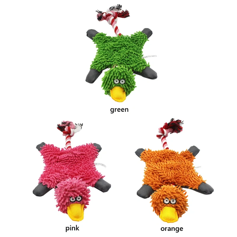 2pcs Plush Duck Dog Toys Dog Squeak Toy Creative with Rope Puppy Chew Toys Interactive Dog Training Toys for Small Medium Dogs