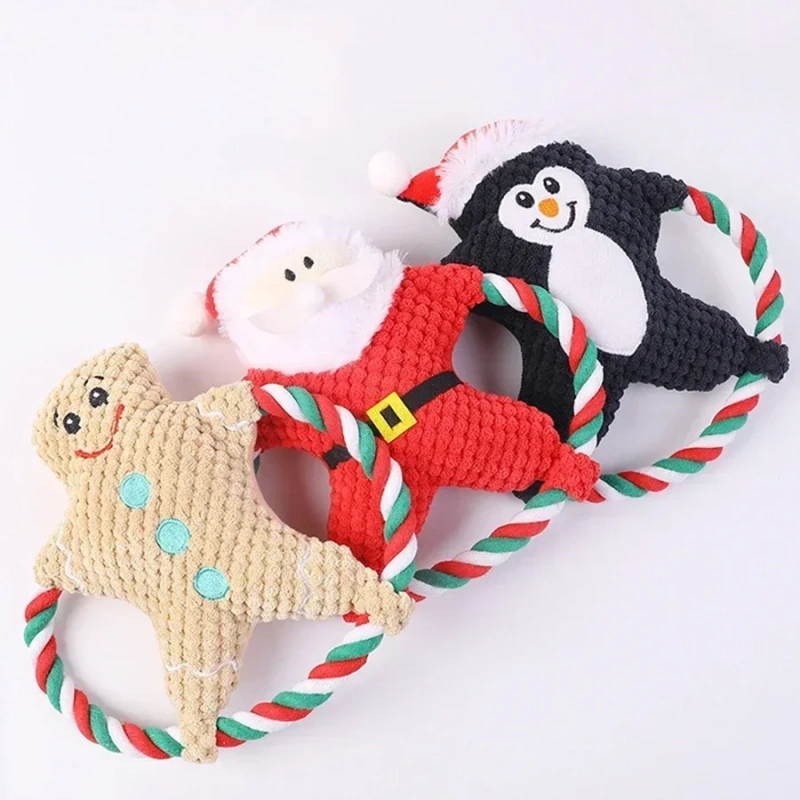 1PC Dog Toy Sound, Teeth Grinding, Bite Resistant Christmas Frisbee
