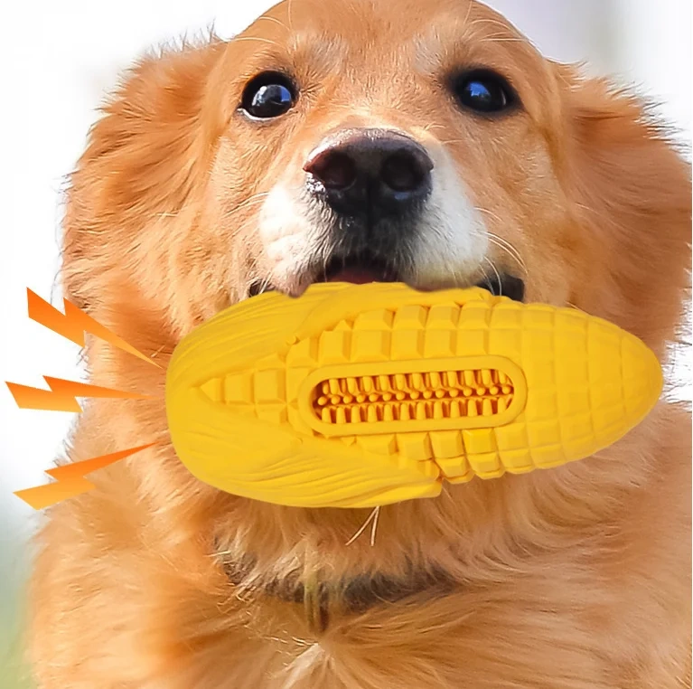 Corn Bite-resistant Dog Teething Stick Bacon-flavored Pet Squeaky Toy