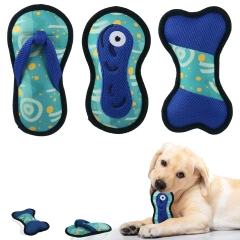Cross-Border New Eco-Friendly Plush Dog Squeaky Toy Cartoon Style Pool Teething Pet Toy in Stock for Wholesale