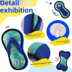 Cross-Border New Eco-Friendly Plush Dog Squeaky Toy Cartoon Style Pool Teething Pet Toy in Stock for Wholesale