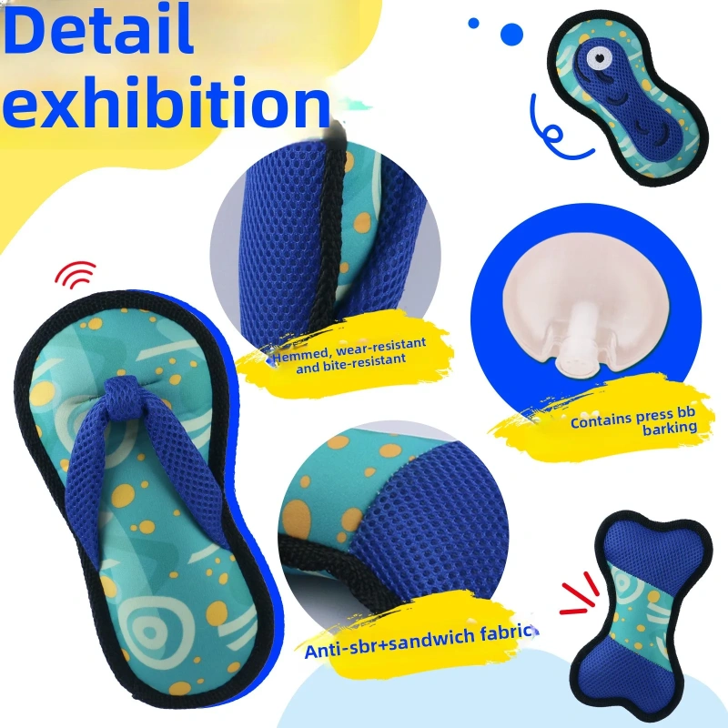 Cross-Border New Eco-Friendly Plush Dog Squeaky Toy Cartoon Style Pool Teething Pet Toy in Stock for Wholesale