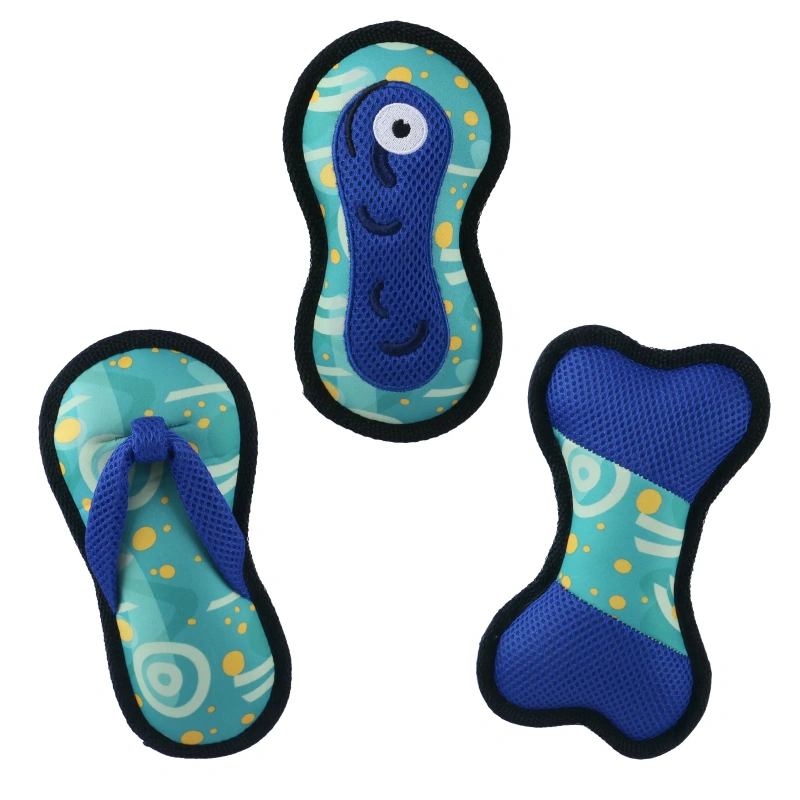 Cross-Border New Eco-Friendly Plush Dog Squeaky Toy Cartoon Style Pool Teething Pet Toy in Stock for Wholesale