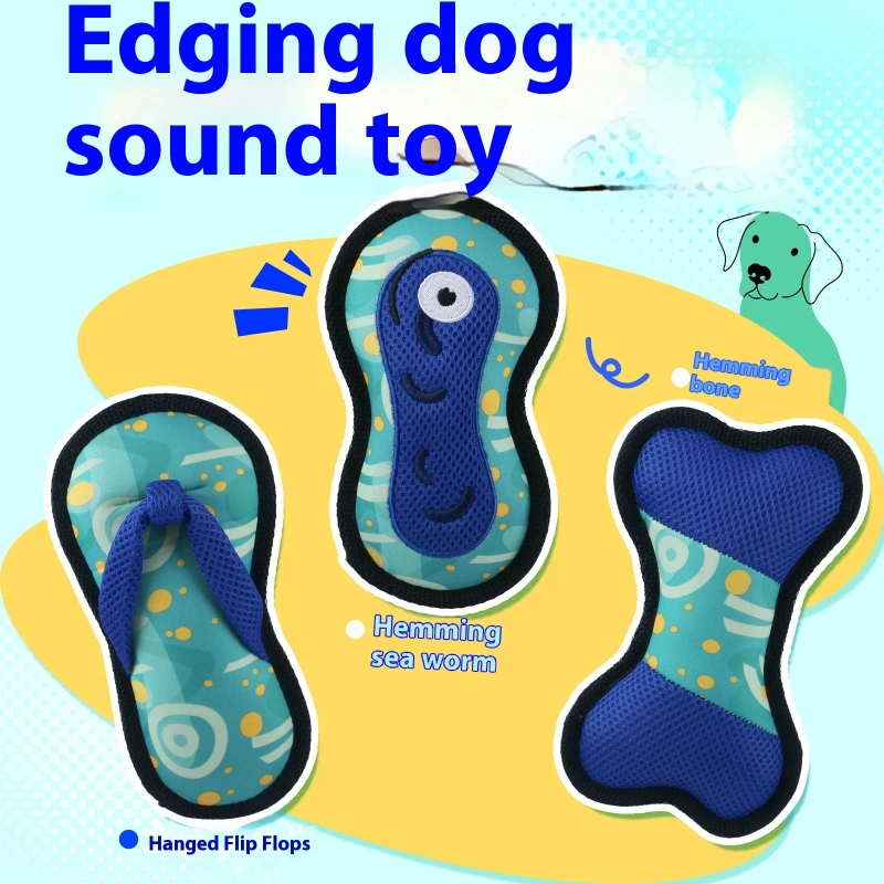 Cross-Border New Eco-Friendly Plush Dog Squeaky Toy Cartoon Style Pool Teething Pet Toy in Stock for Wholesale