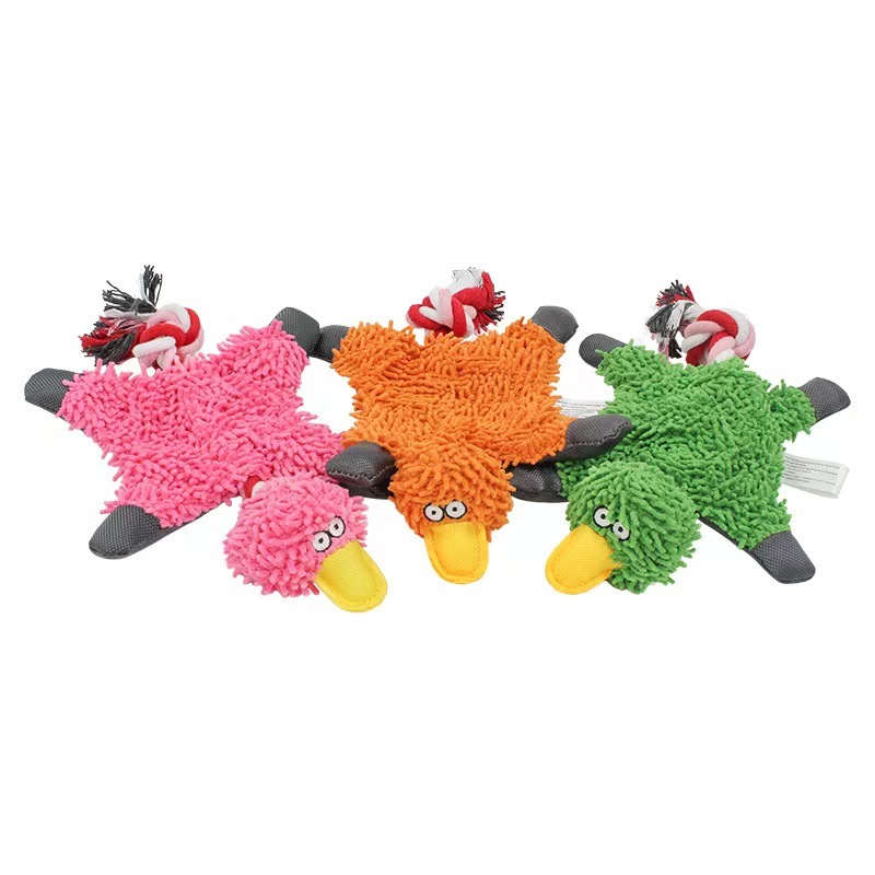 Plush Duck Dog Toys Dog Squeak Toy Creative with Rope Puppy Chew Toys Interactive Dog Training Toys for Small Medium Dogs