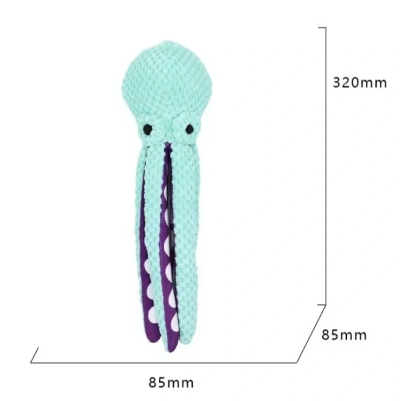 New Octopus Shell Dog Chew Toy Teeth Cleaning Bite Resistant Pet Plush Dolls Interactive Large Cat Sound Doll for Puppy Cats