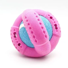 Pet dog toy rubber foam hollow leaky food tennis ball to accompany large and small dogs