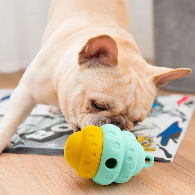 Silicone Pinecone Dog Toy Leak Proof Puzzle Design Bite Resistant Teeth Grinding Interactive Feeding Dog Toy New 2025