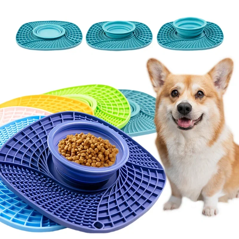 Pet Lick Silicone Mat for Dogs Pet Slow Food Plate Dog Bathing Distraction Silicone Dog Sucker Food Training Dog Feeder Supplies