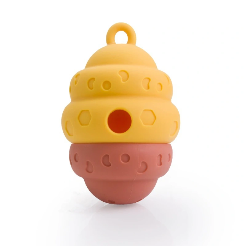 Silicone Pinecone Dog Toy Leak Proof Puzzle Design Bite Resistant Teeth Grinding Interactive Feeding Dog Toy New 2025