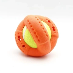 Pet dog toy rubber foam hollow leaky food tennis ball to accompany large and small dogs