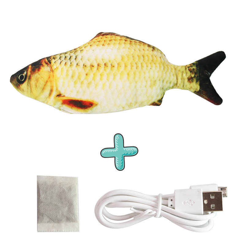 Cat Dog Toy Fish USB Charging Electric Floppy Simulation Fish Interactive Training Teeth Grinding Pet Chew Toys