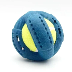 Pet dog toy rubber foam hollow leaky food tennis ball to accompany large and small dogs