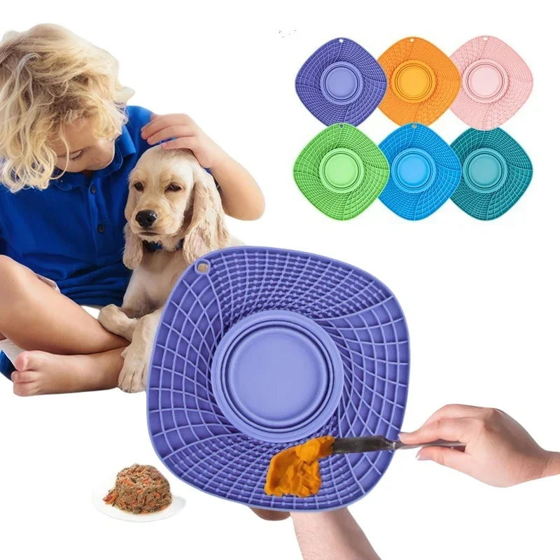Pet Lick Silicone Mat for Dogs Pet Slow Food Plate Dog Bathing Distraction Silicone Dog Sucker Food Training Dog Feeder Supplies