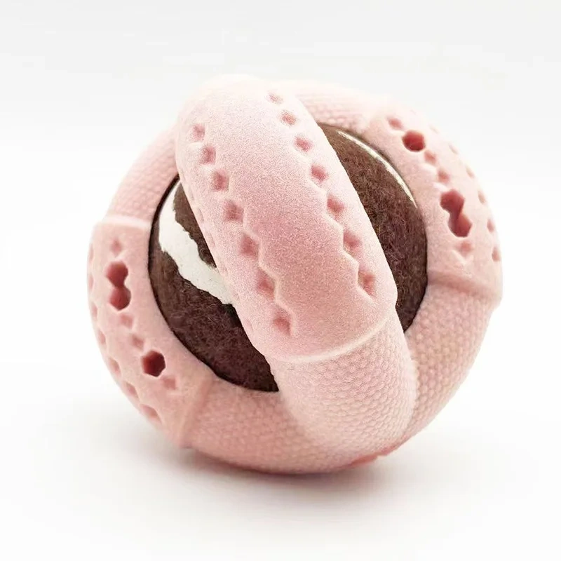 Pet dog toy rubber foam hollow leaky food tennis ball to accompany large and small dogs