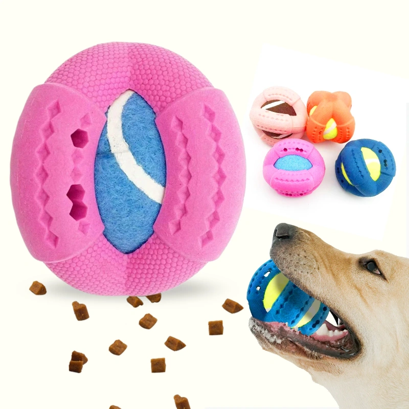 Pet dog toy rubber foam hollow leaky food tennis ball to accompany large and small dogs