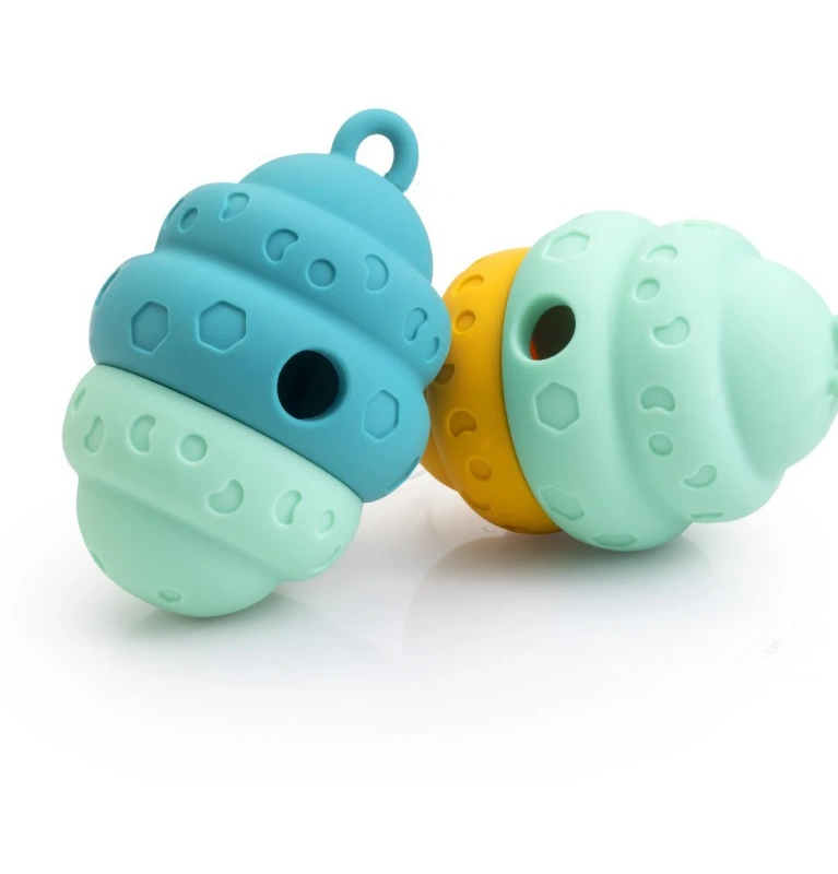 Silicone Pinecone Dog Toy Leak Proof Puzzle Design Bite Resistant Teeth Grinding Interactive Feeding Dog Toy New 2025