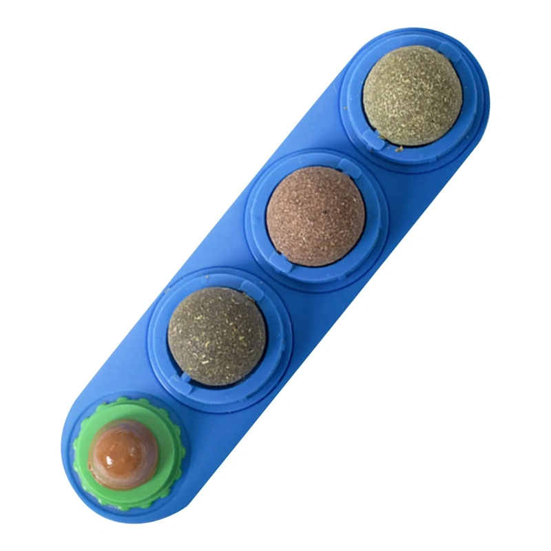 Natural Catnip Toys Silvervine Balls Teeth Cleaning Dental Wall Treats Extra Cat Energy Ball Edible Cat Lick Healthy Kitten Chew