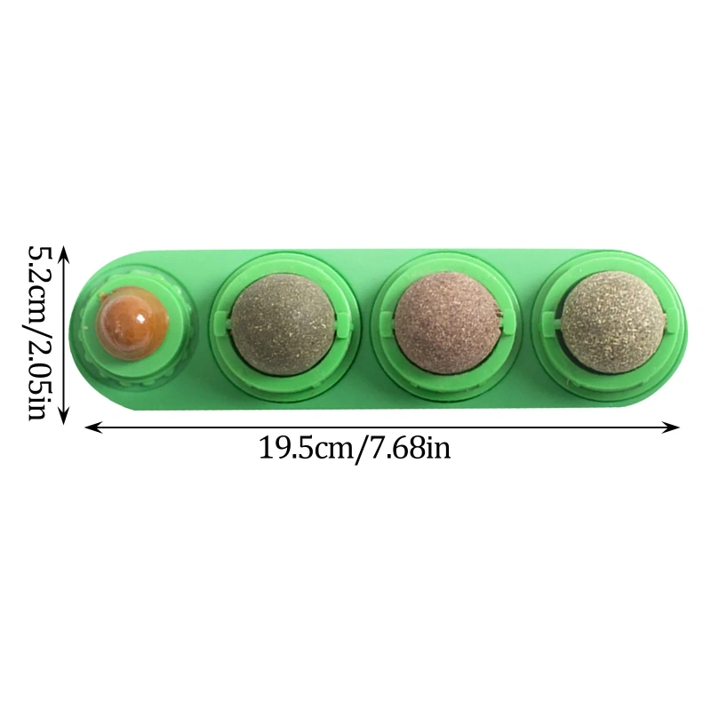 Natural Catnip Toys Silvervine Balls Teeth Cleaning Dental Wall Treats Extra Cat Energy Ball Edible Cat Lick Healthy Kitten Chew