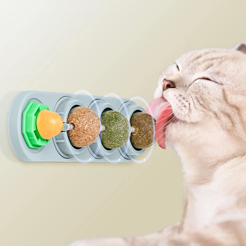 Natural Catnip Toys Silvervine Balls Teeth Cleaning Dental Wall Treats Extra Cat Energy Ball Edible Cat Lick Healthy Kitten Chew