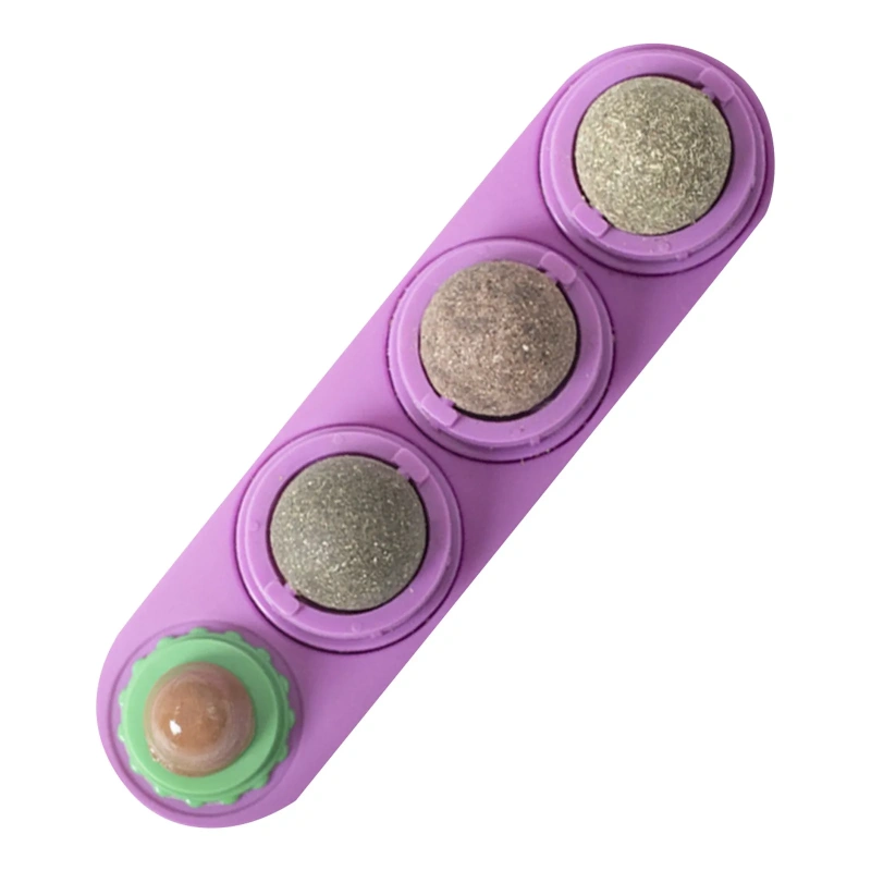 Natural Catnip Toys Silvervine Balls Teeth Cleaning Dental Wall Treats Extra Cat Energy Ball Edible Cat Lick Healthy Kitten Chew