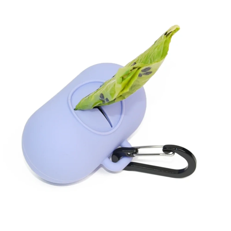 Factory Wholesale Dog Waste Bag Dispenser Eco Friendly Silicone Portable Poop Bag Holder for Leash
