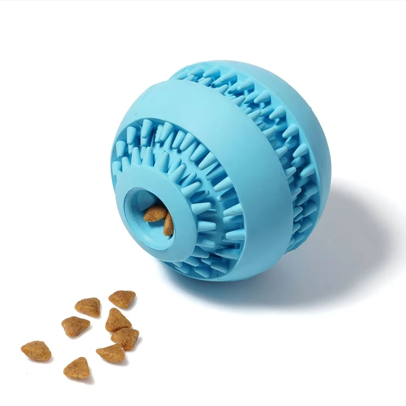 Hot Selling Spike Dog Ball  Natural Rubber Teeth Cleaning Small Medium Puzzle IQ Leakage Food Dog Toy Ball