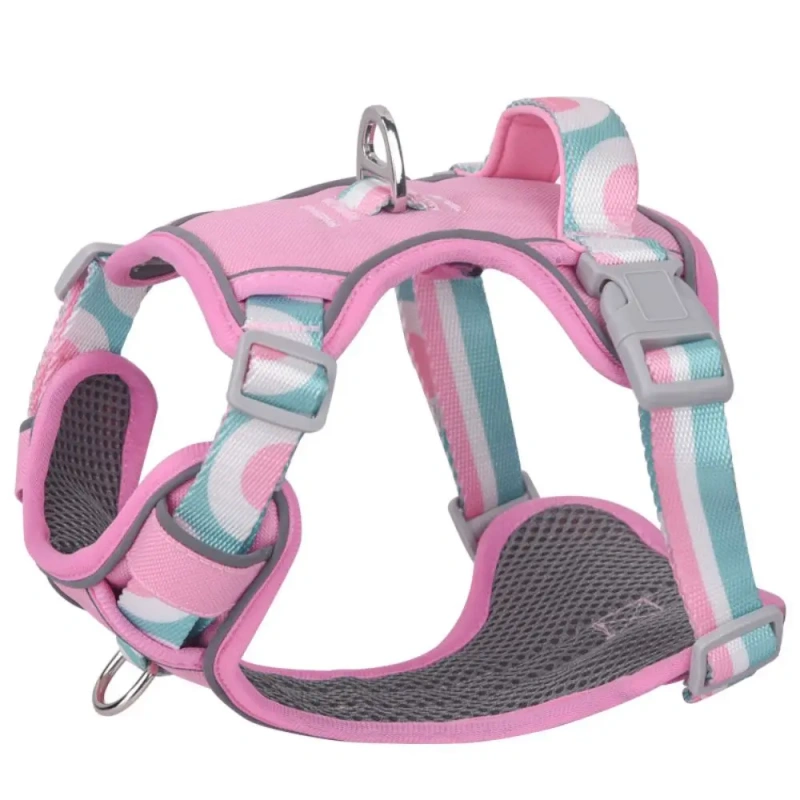 New Adjustable Reflective Walking Dog Pet Strap Medium and Large Printed Dog Explosion-Proof Vest Supplies Accessories