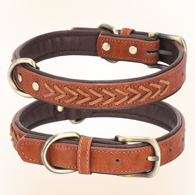 New Arrival Pet Collars Luxury Personalized Braided Designer Colorful Adjustable Leather Dog Collar Wholesale