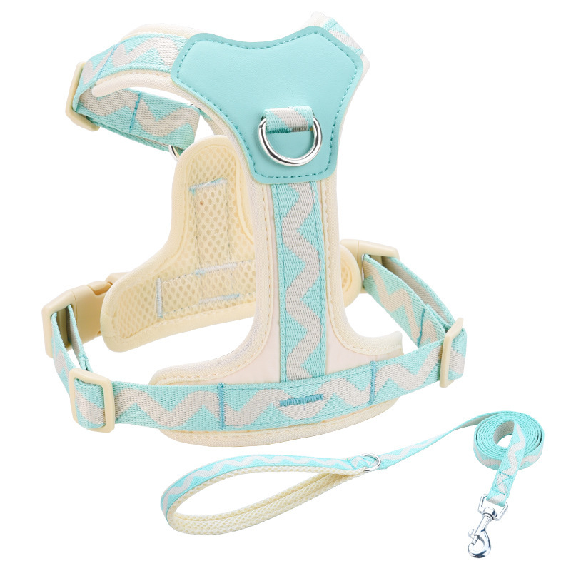 Printed ribbon Pet Dog Harness.