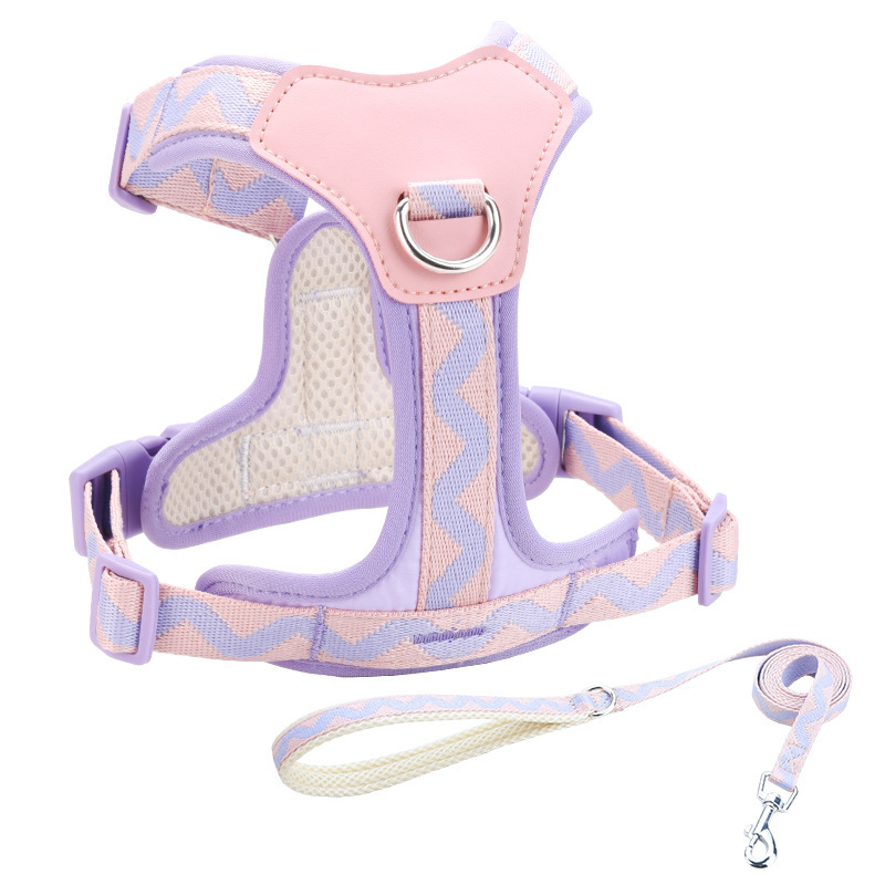 Printed ribbon Pet Dog Harness.