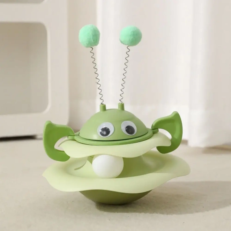 Self-amusement Cat Turntable Roller Balls Toys Detachable with Balls Cat Track Toys Bite Resistant Teasing Cat Stick