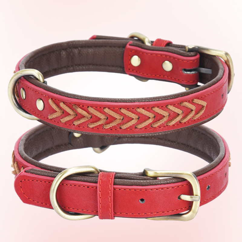 New Arrival Pet Collars Luxury Personalized Braided Designer Colorful Adjustable Leather Dog Collar Wholesale