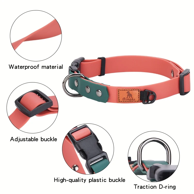 CP535--waterproof pet dog collar, summer dabble collar for dogs, easy cleaning collar used of soft pvc material.
